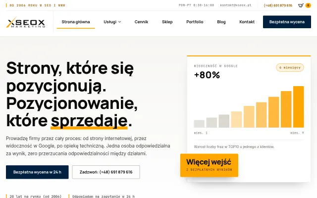 Tak wygląda strona firmy Xseox Marketing Adam Kwiatkowski